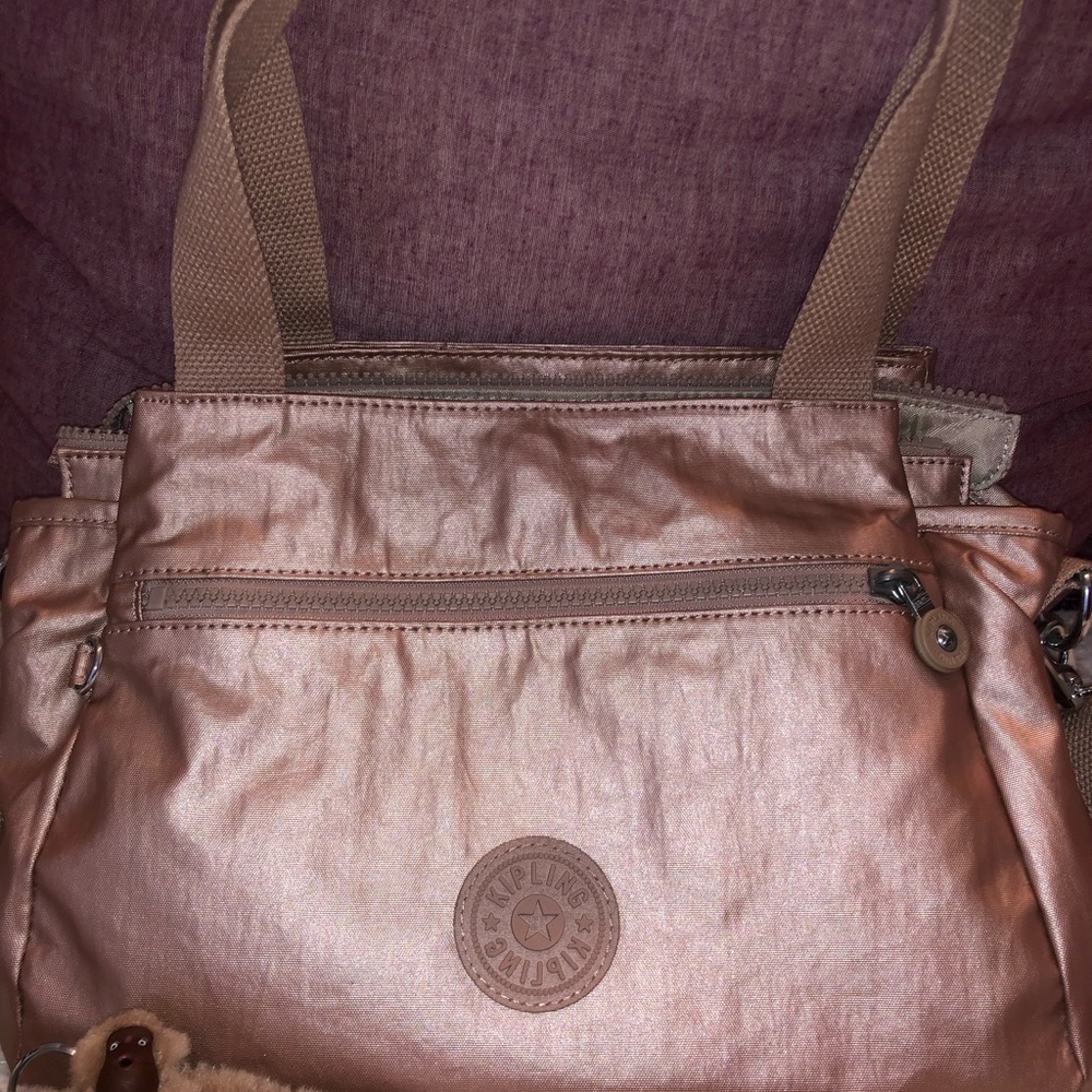 Kipling zip top shoulder bag w/crossbody strap-